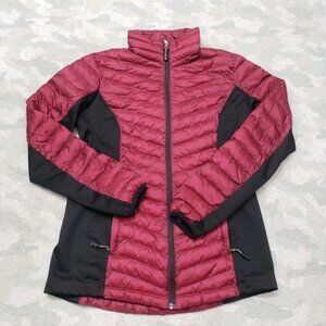 32 Degrees Puffer Jacket Womens Small Red Full Zip Mock Neck